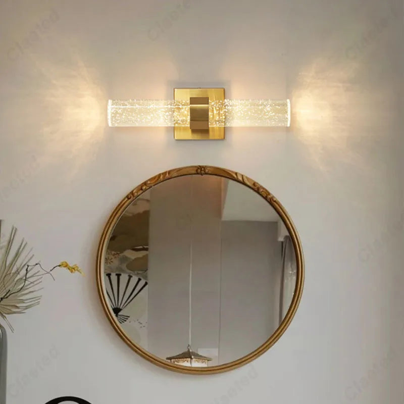Nouvelle applique murale LED en fer forgé et cristal, style moderne et minimaliste pour salon, salle à manger, chambre à coucher, chevet, éclairage d'ambiance décoratif.