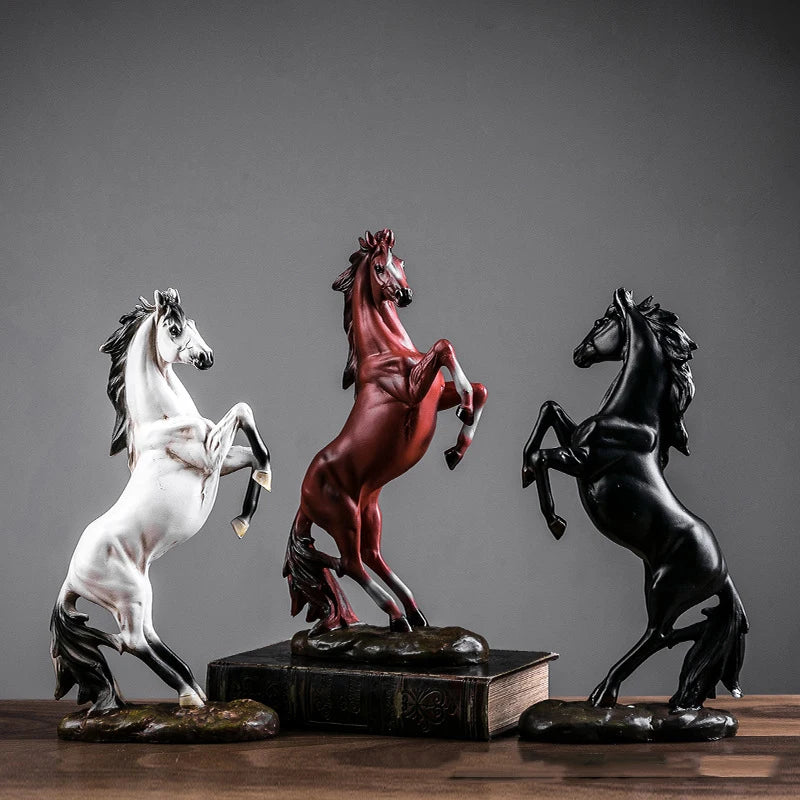 Escultura de caballo de estilo europeo, estatua de animal de resina, recuerdo decorativo, regalo para decoración de sala de estar, oficina, estudio, escritorio