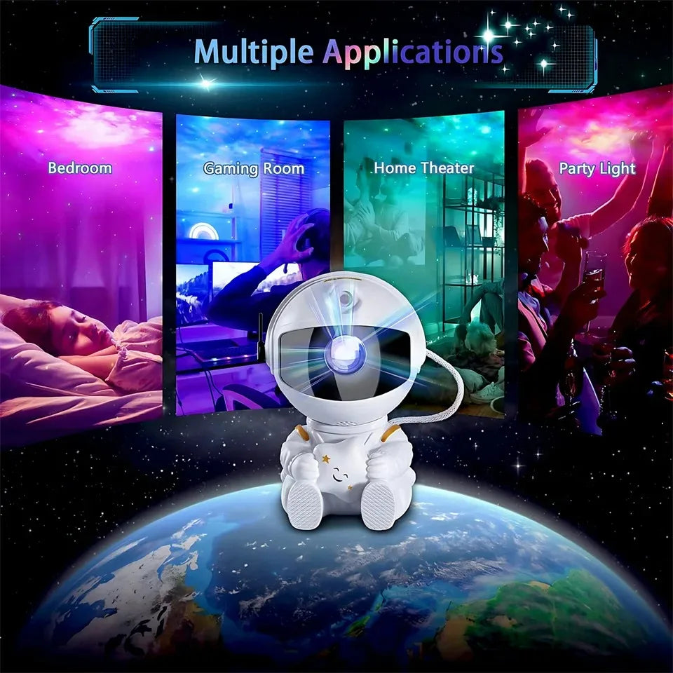 Star Projector Galaxy Night Light Astronaut Space Projector Starry Nebula Ceiling LED Lamp for Bedroom Home Decorative Kids Gift