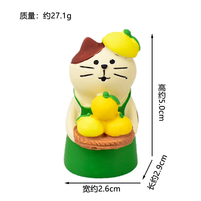 ZAKKA Lindas figuras de gato bebiendo Shiba Inu, modelo de resina, árbol de pomelo, jardín de hadas, decoración de escritorio, regalos