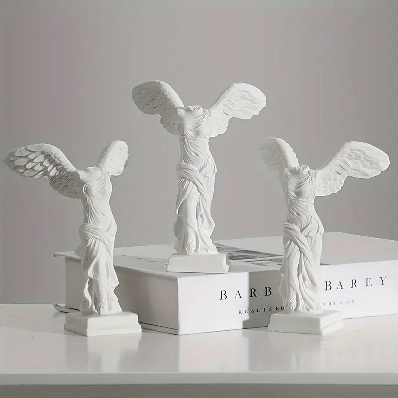 Statue Grecque Résine Romaine Louvre Victoire Ailée Déesse Figurine Ange Sculpture Décoration Maison Salon Bureau Ornement