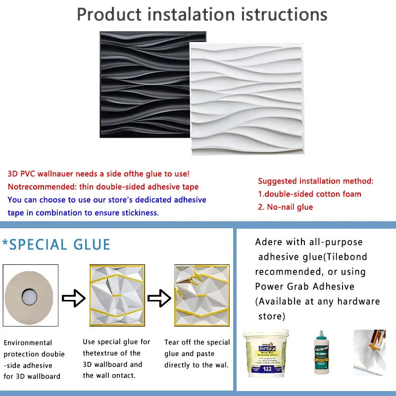 Paneles de pared de onda tridimensionales de 30x30 cm, decoración de pared interior, papel tapiz pintable, paneles de revestimiento de pared 3D para sala de estar