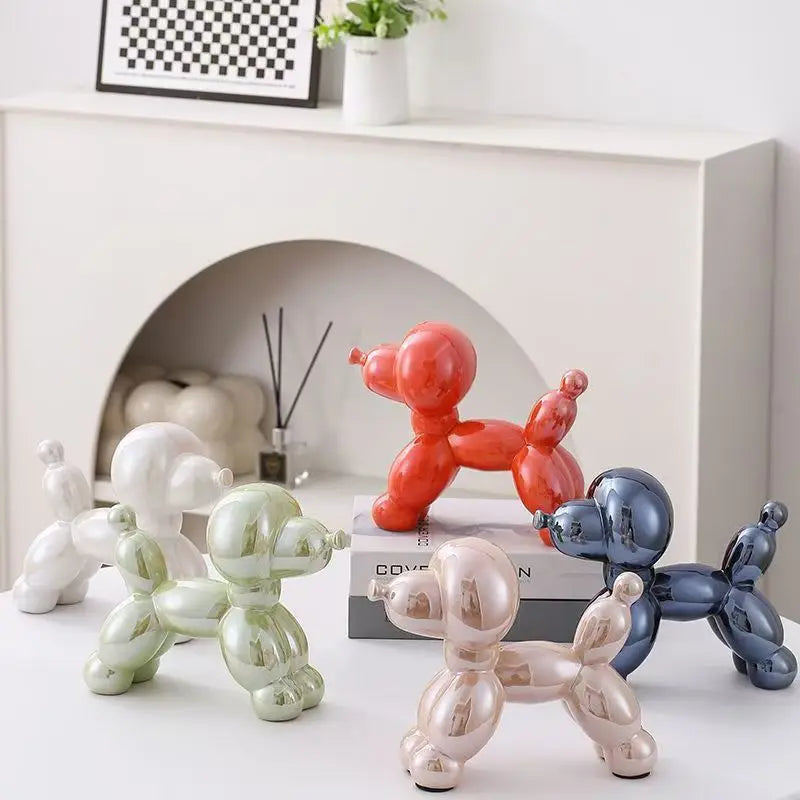 Adorno abstracto de caniche de cerámica de 12,5 cm, escultura creativa para estudio, estatua para casa, oficina, accesorios de decoración de festivales