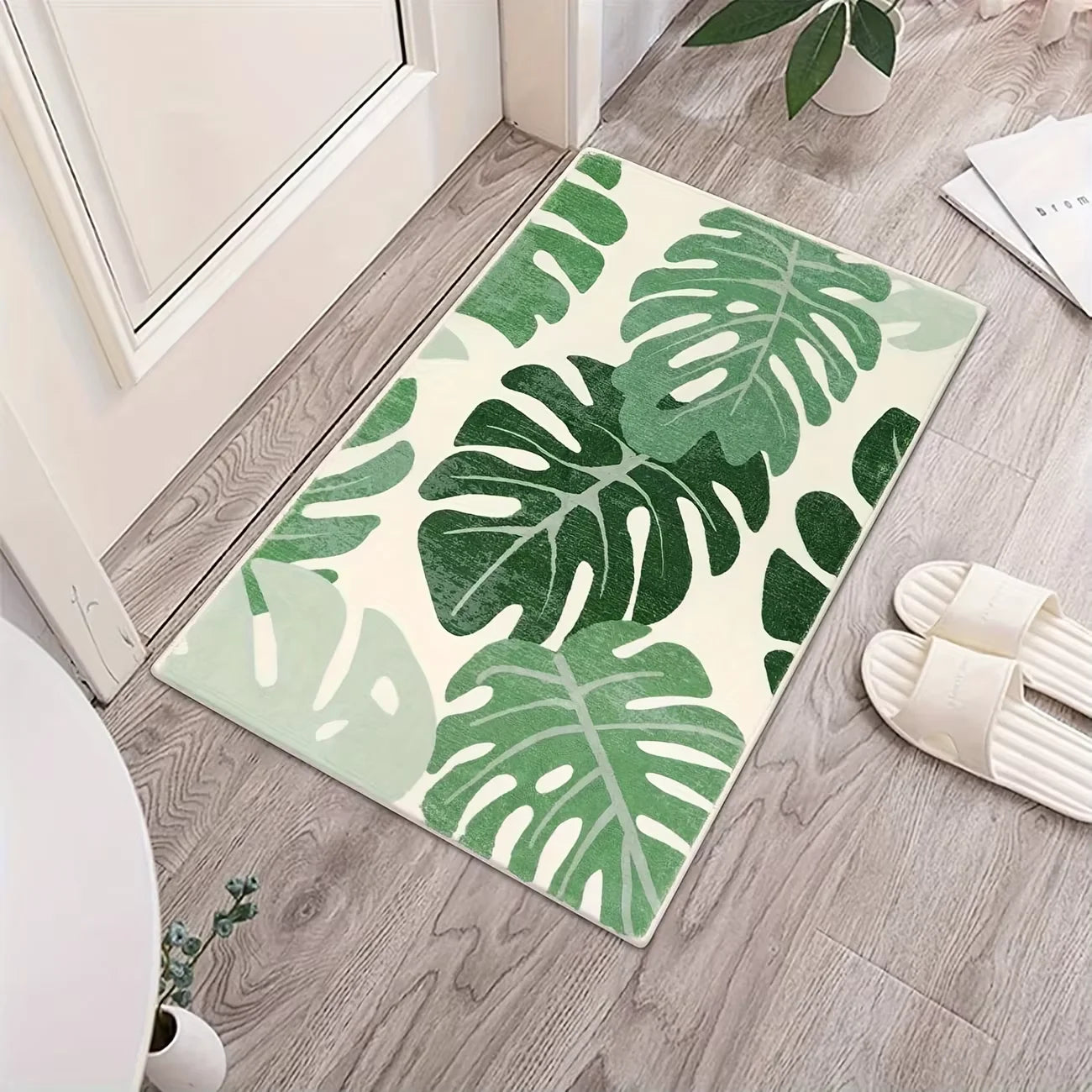 VIKAMA Alfombra de flores de colores Felpudo Alfombra impermeable para puerta Dormitorio Sofá Alfombra de suelo Alfombras suaves de noche Decoración del hogar