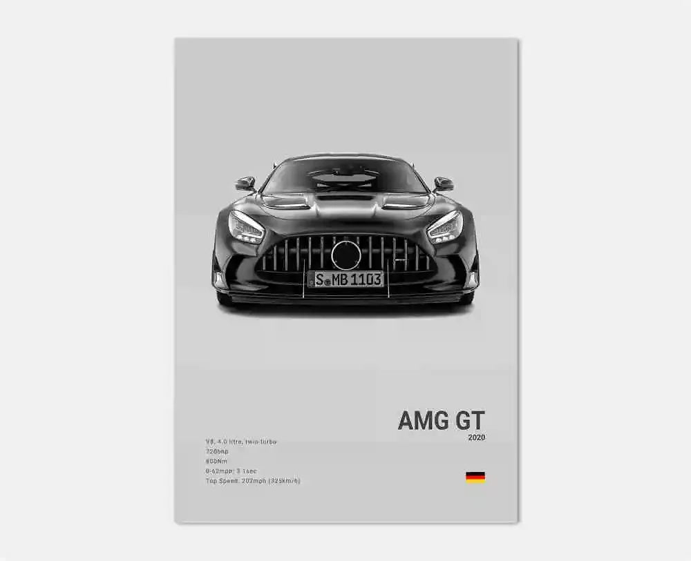 Classic Luxury Black and White Sports Car Wall Art G63 SL Gtr Sedan HD Canvas Painting Poster and Printed Home Living Room Decor