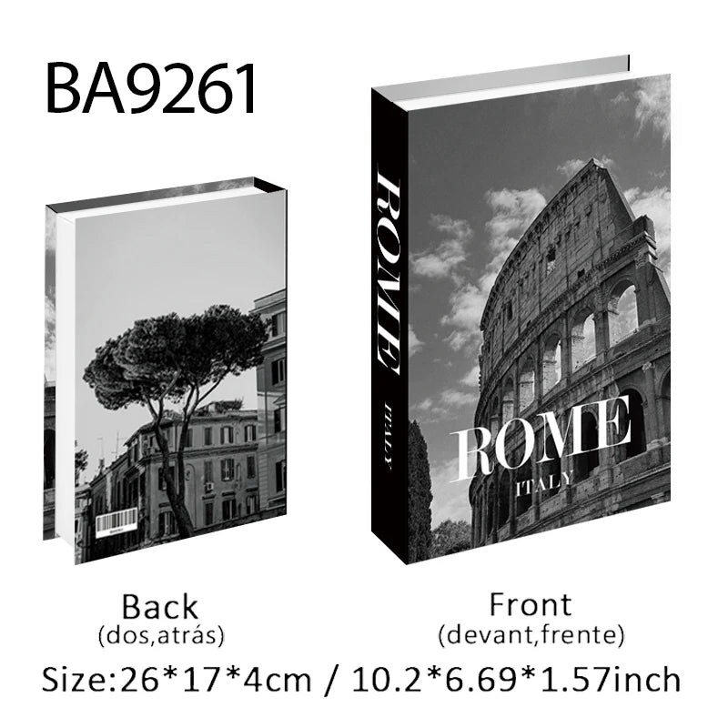 Open Luxury Fake Book Storage Box Home Decor Fashion Paris Decorative Books Interior Decoration Coffee Table Bedroom Ornaments