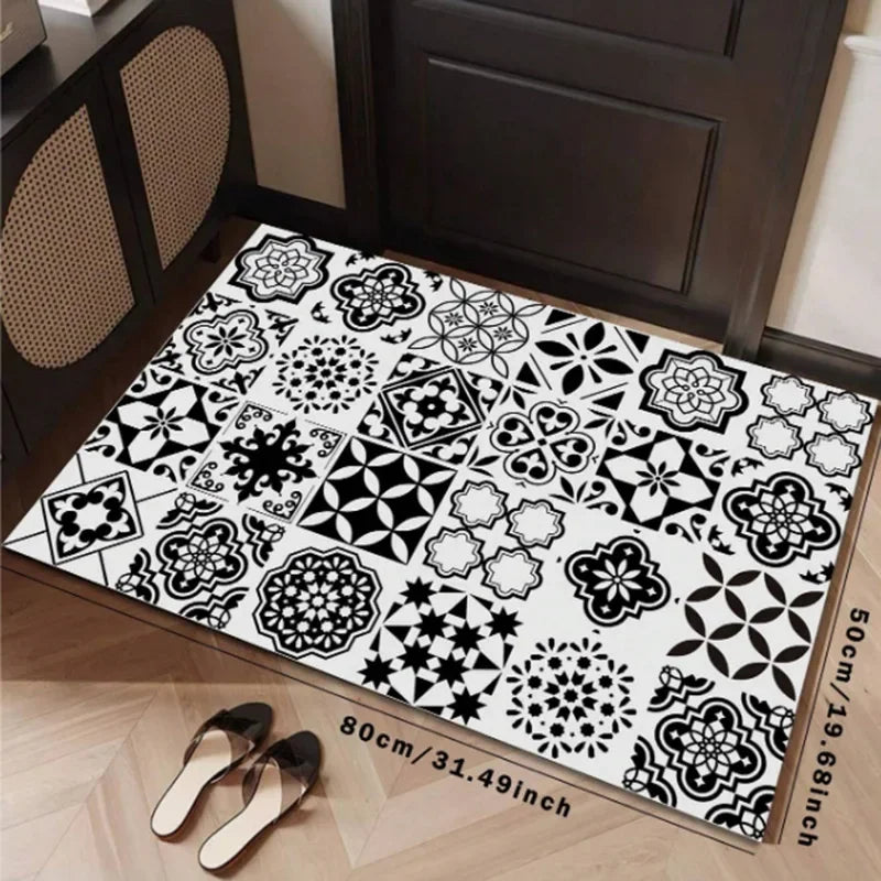 Alfombra minimalista de línea VIKAMA, felpudo para recibidor, alfombrilla para puerta de cocina y baño, resistente a las manchas y fácil de limpiar, decoración del hogar