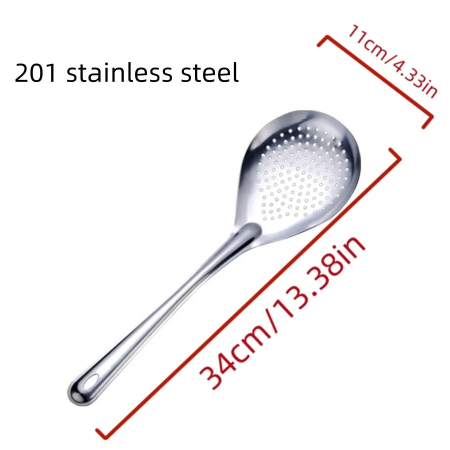 Passoire de grande taille en acier inoxydable SUS304, cuillère à poivre, cuillère à aliments, cuillère de cuisson pour nouilles lo mein et raviolis, usage domestique
