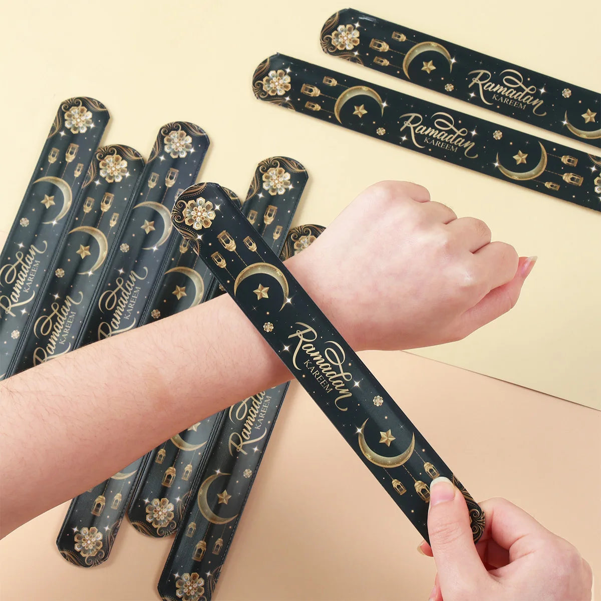 Bracelet à claquer EID Mubarak, décorations de Ramadan pour la maison 2025, cadeaux islamiques musulmans pour la fête de l'Aïd al-Adha