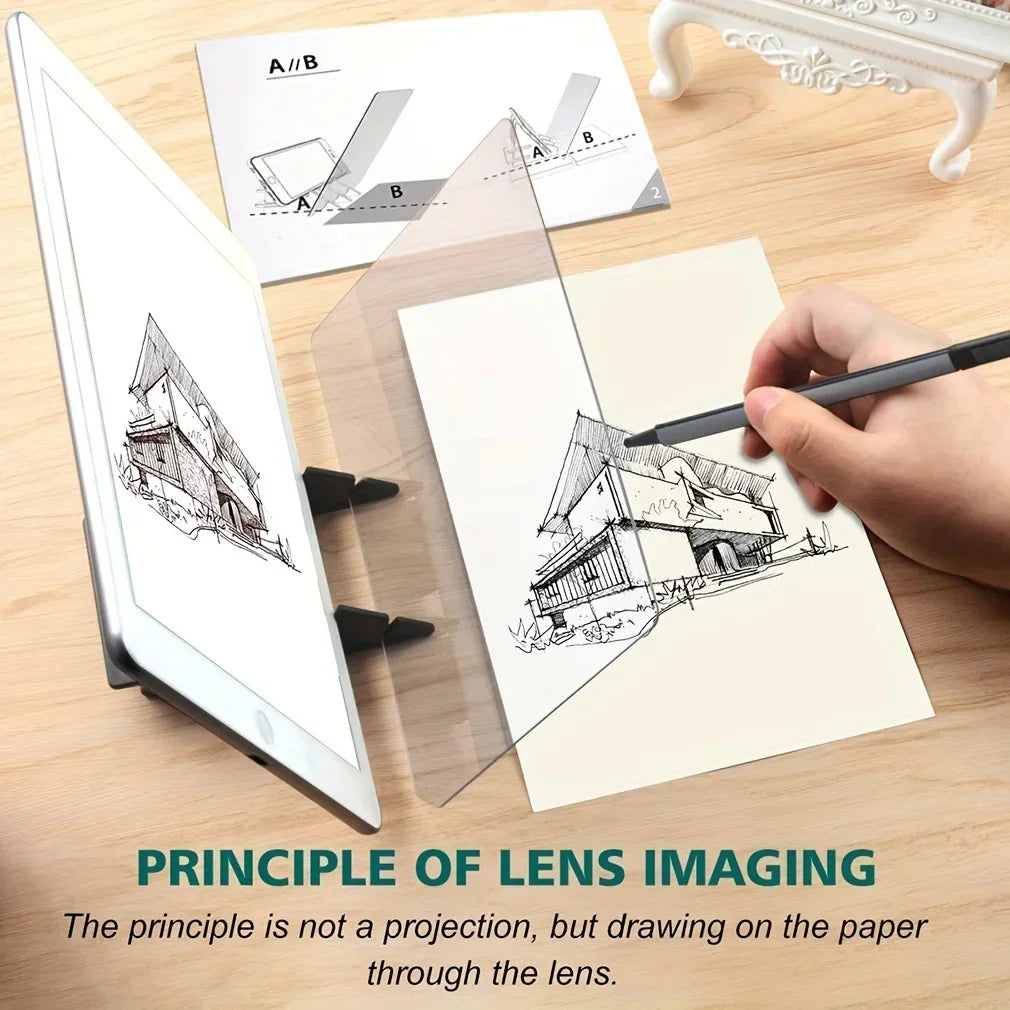 Tablette de dessin optique transparente, Planche à calquer optique portable pour dessiner des images, Projecteur de dessin à calquer, Planche à peindre optique