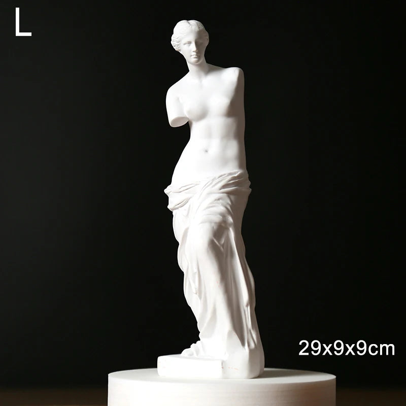 Vénus au bras cassé Statue Œuvre d'art Esquisse Plâtre Décorations de salle d'art Sculpture Style nordique Vénus blanche Beauté et Amour Vénus