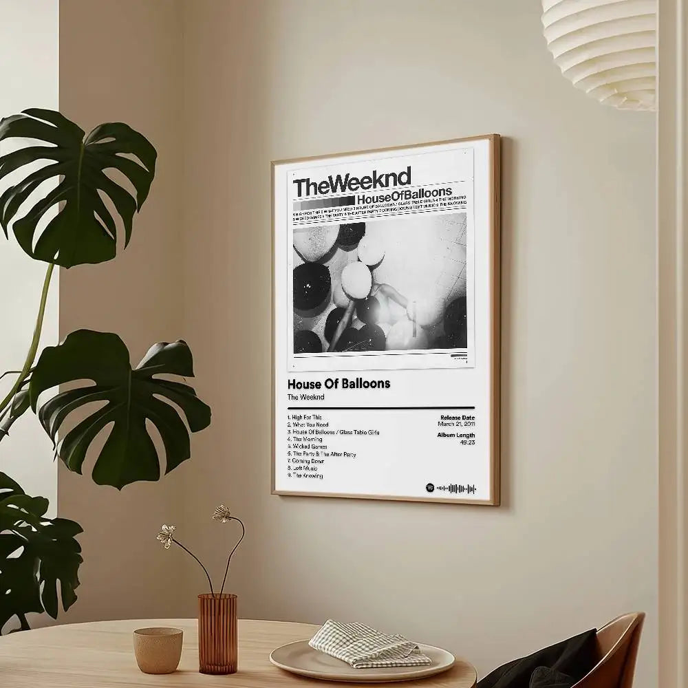 Cantante Apúrate Mañana T-The W-WeekndS Póster Adhesivo Arte de Pared Impresión Impermeable Hogar Sala de Estar Dormitorio Bar Decoración Estética