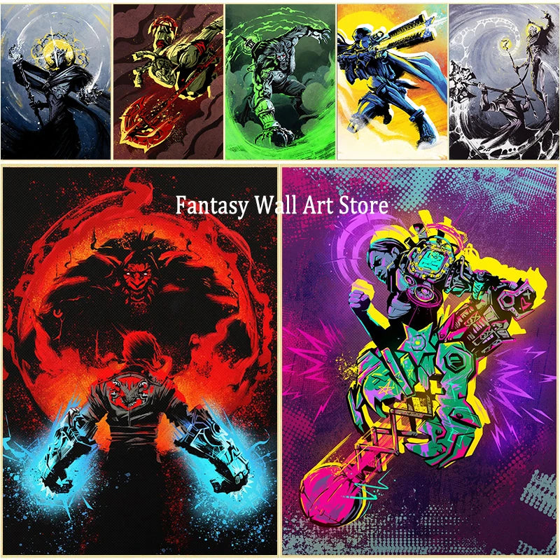 Póster Rastro de Arcane Arcane 2 Serie de TV Decoración de Pared Sala de Juegos Fans de TV Decoración de Pared de Habitación de Casa Estampados de Personajes Jinx VI Caitlyn