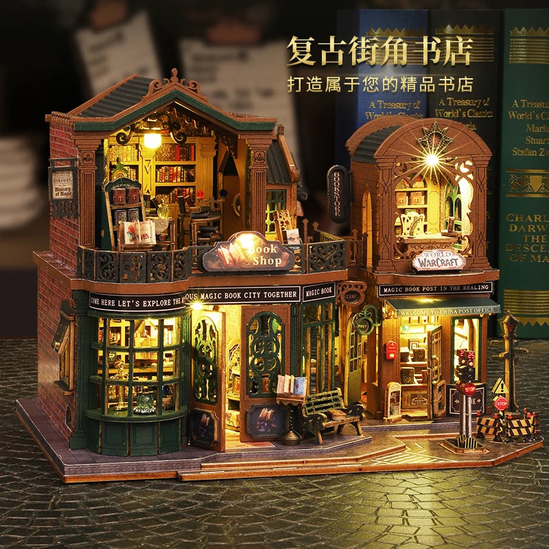 Nouveau kit miniature DIY TWILIGHT BOOK CITY - Maquette 3D de coin livre faite à la main, idée cadeau créative pour Noël et le Black Friday