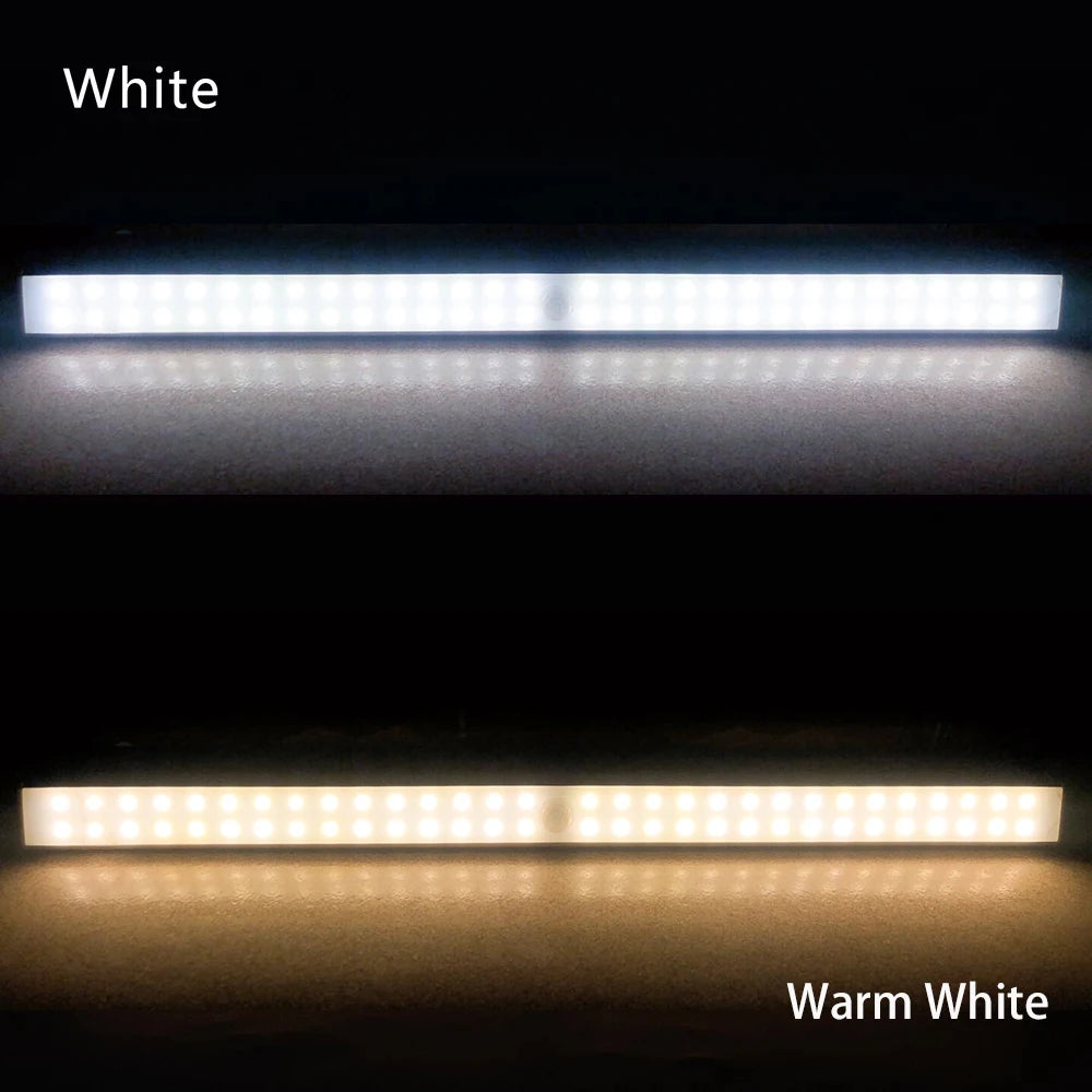 LED Under Cabinet Night Light Motion Sensor Closet Light Kitchen Bedroom Lighting Wall Lamp With Magnetic Strip USB Rechargeable