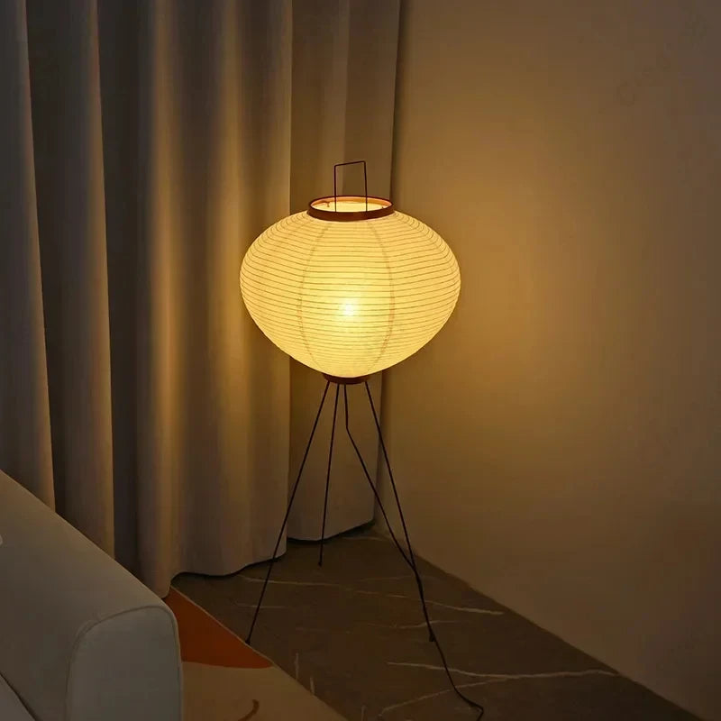 Lampadaire décoratif en papier de riz LED E27, pour une ambiance créative dans le salon, la chambre et la salle à manger