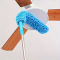 1 limpiador de ventilador de techo con poste de extensión, cepillo para quitar el polvo, limpiador de ventilador de techo para techos altos, ventiladores, muebles