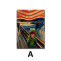 Arte de pared abstracto moderno, pintura de rana gritando, lienzo impreso en HD, póster para sala de estar, dormitorio, aula, decoración del hogar
