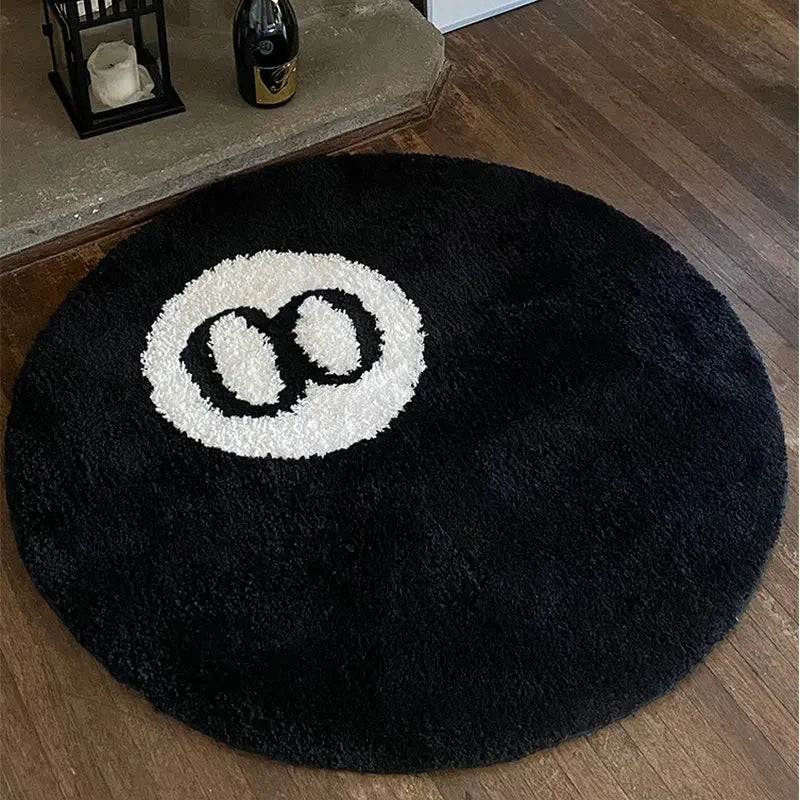 VIKAMA Tapis de billard Huit Boules Halloween Rond Doux Décoratif Thème Film d'Horreur Décoration Intérieure Maison Cadeau pour Fan de Billard Effrayant