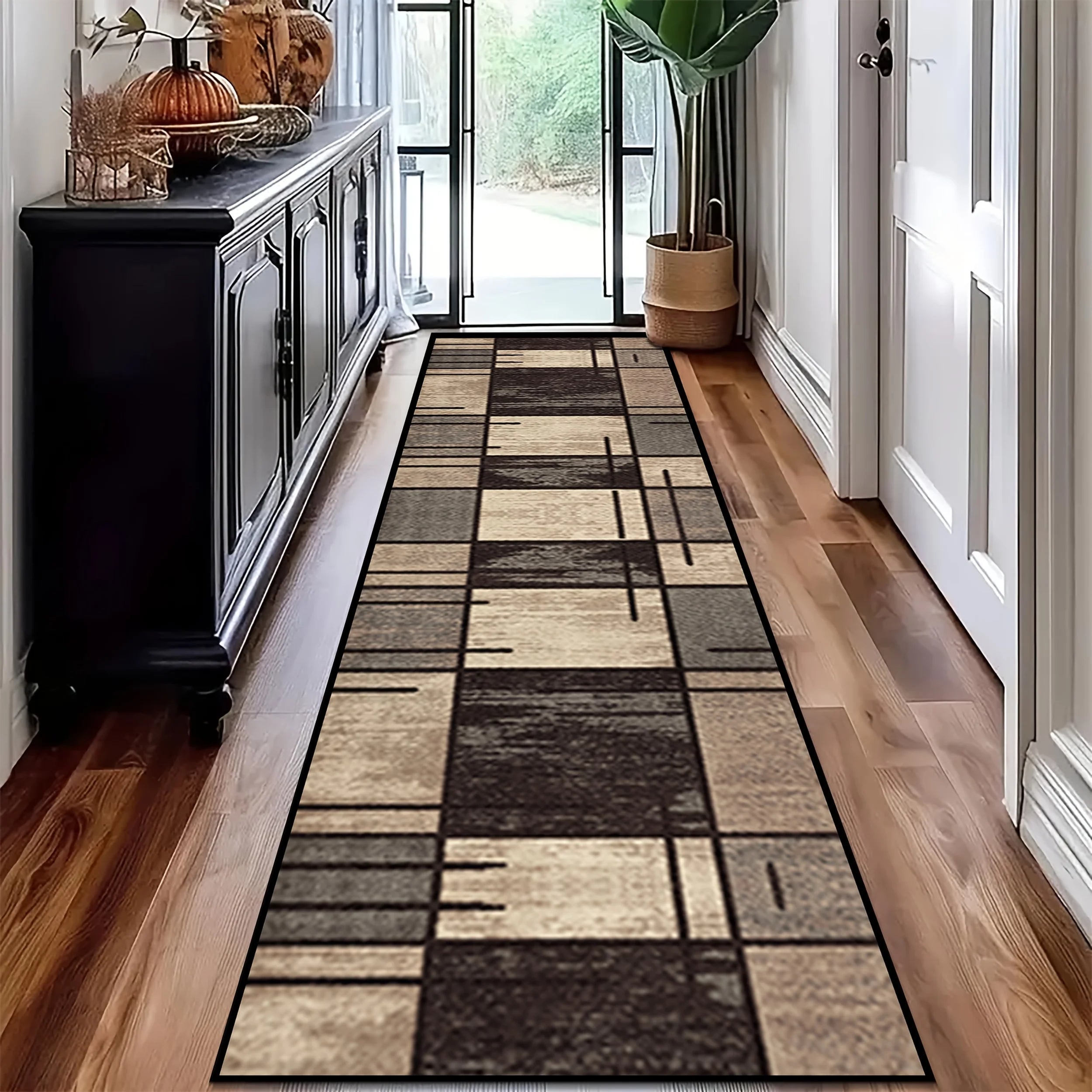 VIKAMA Tapis de cuisine à carreaux de haute qualité, long tapis de sol fin, tapis de porte, tapis de salon pour chambre à coucher, décoration intérieure