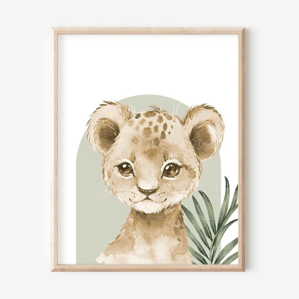 Nordic Modern Cute Animal Elephant  Giraffe Cat Prints Canvas Painting Poster For Living Room Play Room Kids Room Home Decor