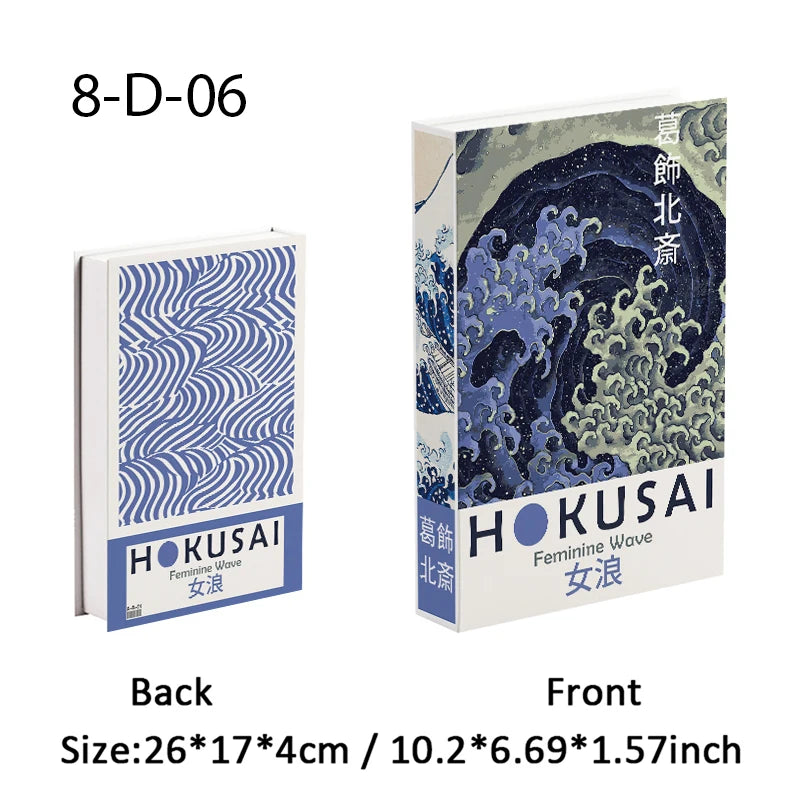 Lucky Cat Open Luxe Fake Book Storage Box Home Decor Decorative Books Interior Decoration Yayoi Kusama Ukiyoe Japanese Ornaments