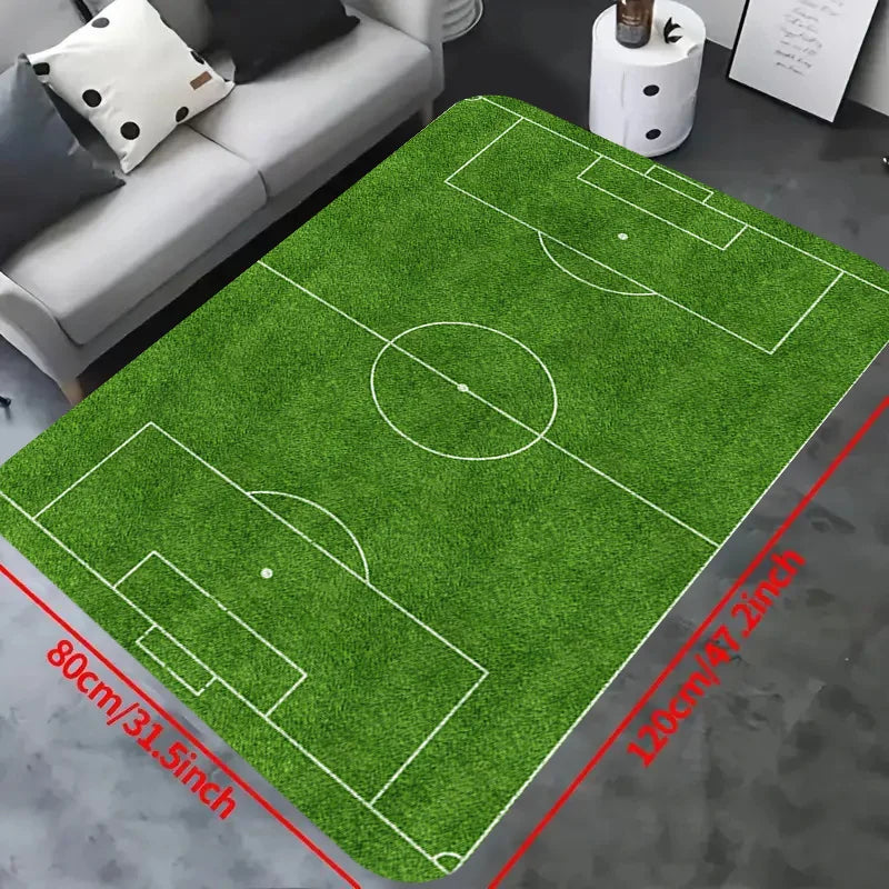 Alfombra de área de campo de fútbol VIKAMA, alfombra suave antideslizante para juegos de campo deportivo, alfombra de piso antideslizante para sala de estar, dormitorio, decoración del hogar