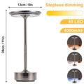Lampe de table tactile LED en métal Lampe de chevet portable sans fil Lampe LED nordique rechargeable Décoration de table basse