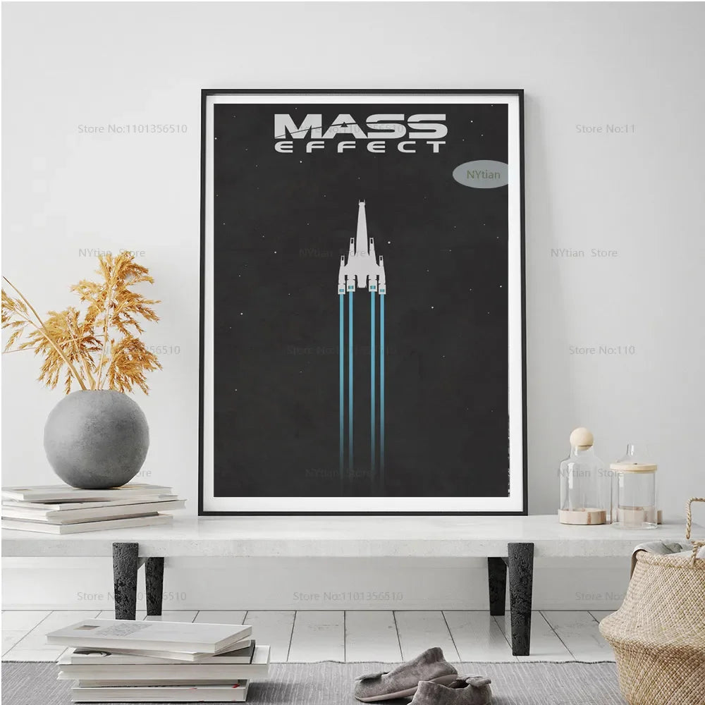 NT1464 Affiche Mass Effect Minimaliste Classique Jeu Cadeau Affiches Et Impressions Art Mural Toile Peinture Pour Décoration De Chambre À Coucher