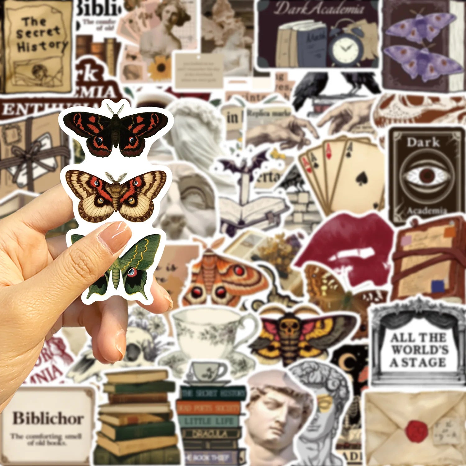 50 autocollants décoratifs Graffiti sombres et esthétiques pour guitare, carnet de notes, bagages, DIY, imperméables