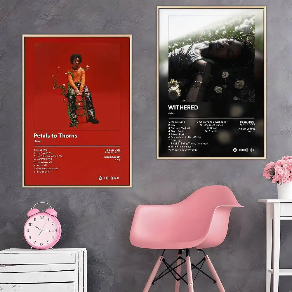Póster de D4vd, arte de pared autoadhesivo, impresión impermeable para hogar, sala de estar, dormitorio, bar, decoración estética