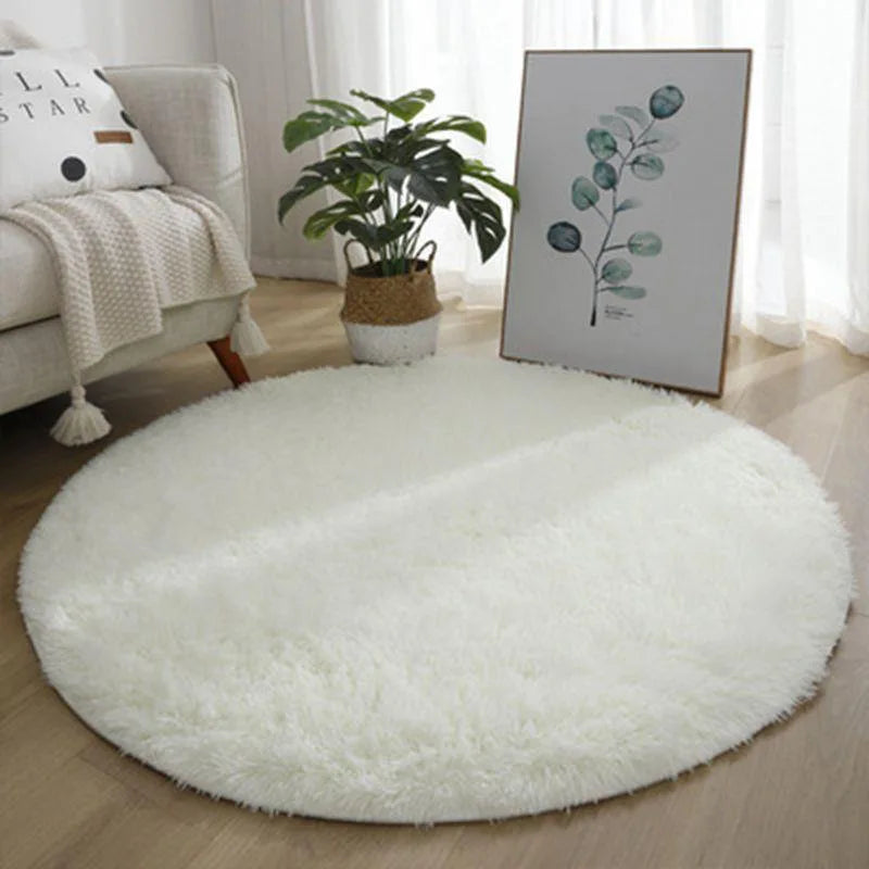 VIKAMA Alfombra redonda rosa Esponjosa Suave para Suelos Alfombra para Habitación de Niñas Castillo de Princesas Alfombra de Peluche para Sala de Estar Decoración del Hogar