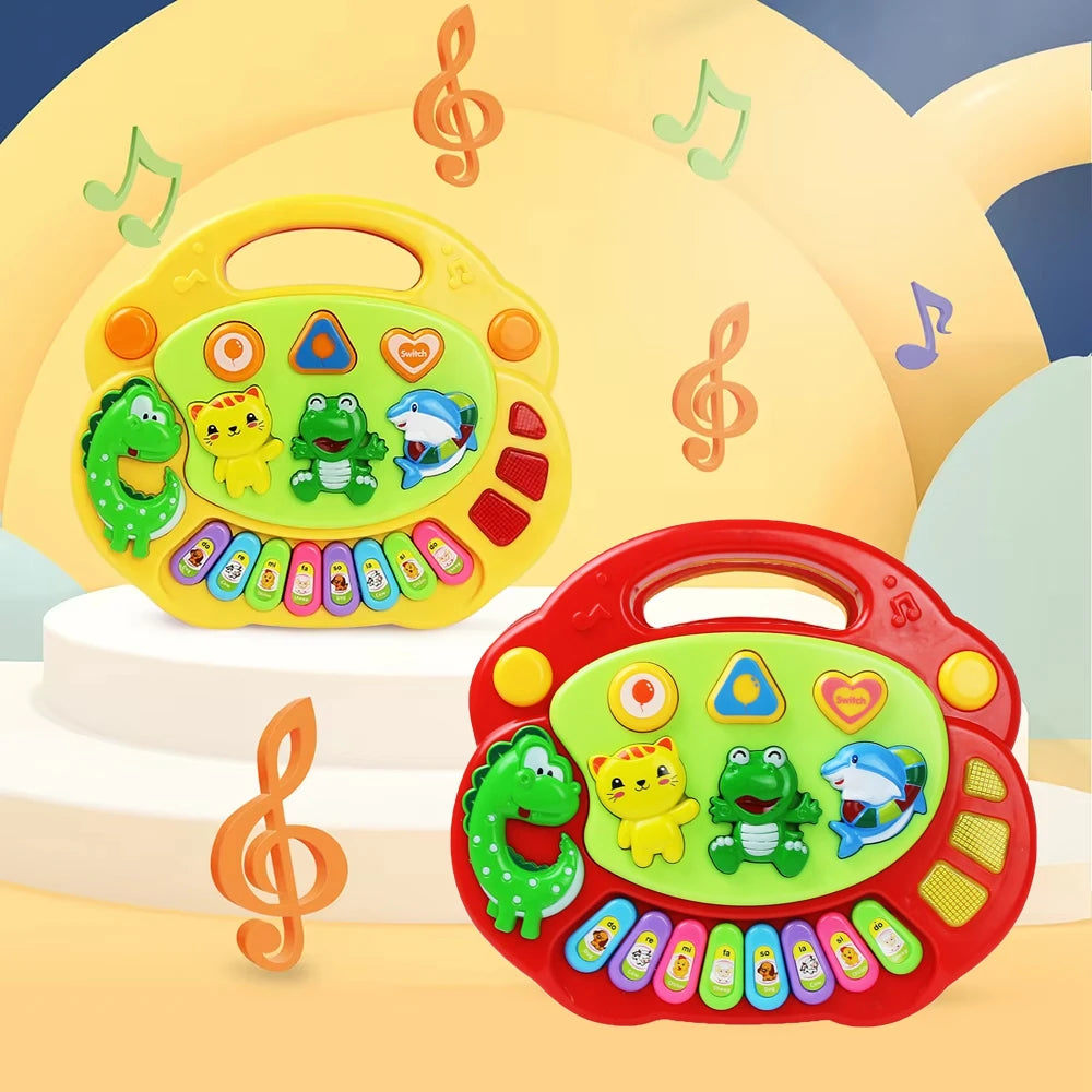 Juego de Teclado de Piano de Dibujos Animados para Niños con Luces Intermitentes, Música, Sonidos de Animales, Juguetes Musicales para Bebés, Juguetes Educativos, Regalos para Niños