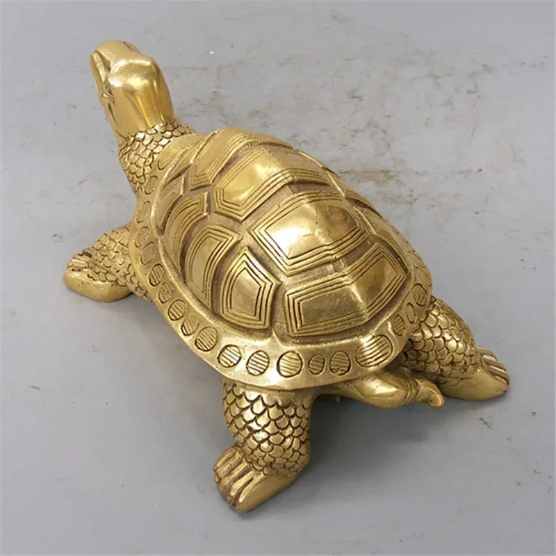 Estatua de tortuga de cobre puro, escultura de animal mascota para la longevidad, adornos decorativos para el escritorio del hogar, decoraciones para el hogar, oficina y estudio