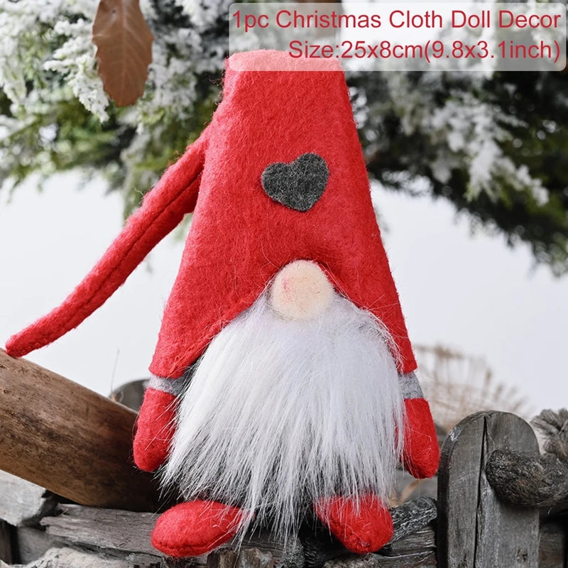 Decoración navideña de Papá Noel para el hogar 2025, decoración de mesa, muñeco de alce, adornos navideños, regalos de Navidad, Feliz Año Nuevo 2026