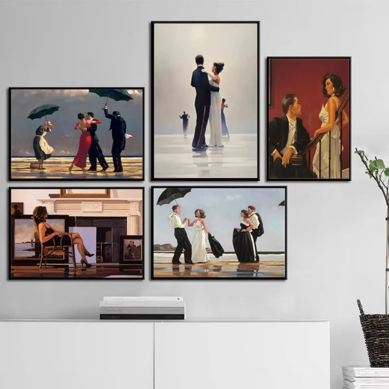 Jack Vettriano Classic Sexy Woman Portrait Nude Lover Poster Vintage Canvas Painting Wall Art Picture Erotic Home Room Decor