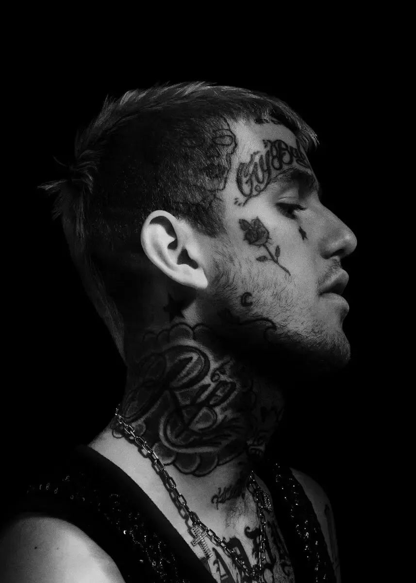Lil Peep Retro Poster - Vintage Black & White Canvas Wall Art for Hip Hop Fans, Room Decor Aesthetic