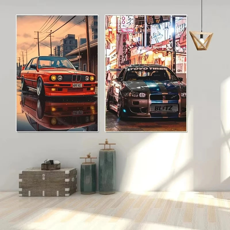 Peinture Moderne Voitures E30 M3 Affiche et Impressions sur Toile Photos Murales pour la Décoration Intérieure Salon