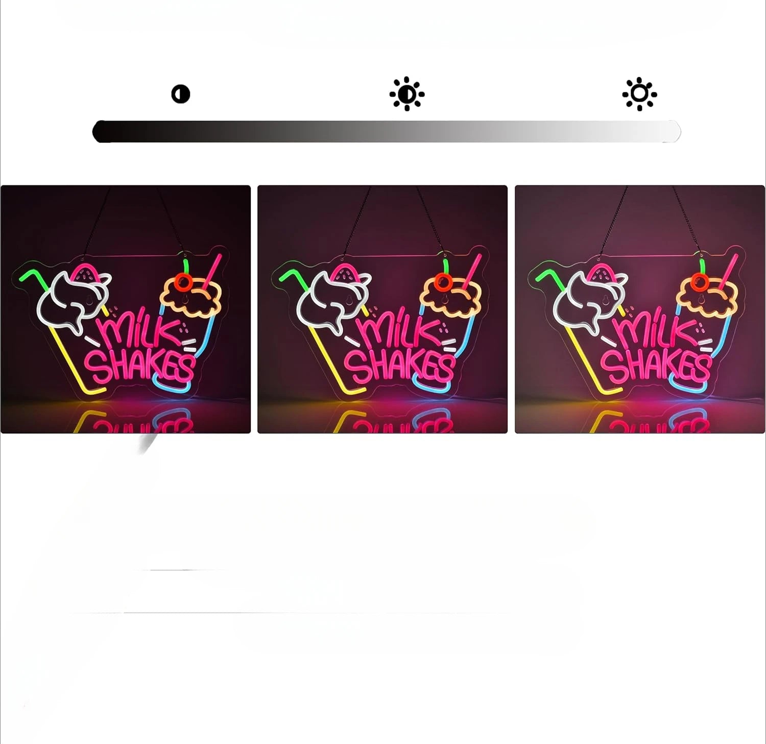 Letrero de neón de batidos vibrantes para tienda de postres, cafetería, restaurante, luz de pared LED, dulces, publicidad, decoración colorida y llamativa