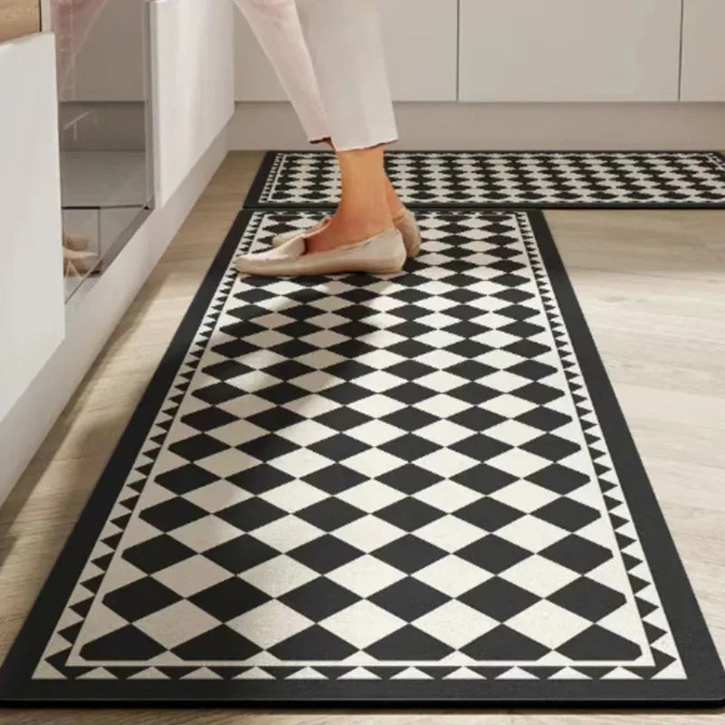 VIKAMA 1/2PCS Alfombra de cocina resistente al aceite, alfombra de baño absorbente de secado rápido, felpudo antideslizante para decoración del hogar