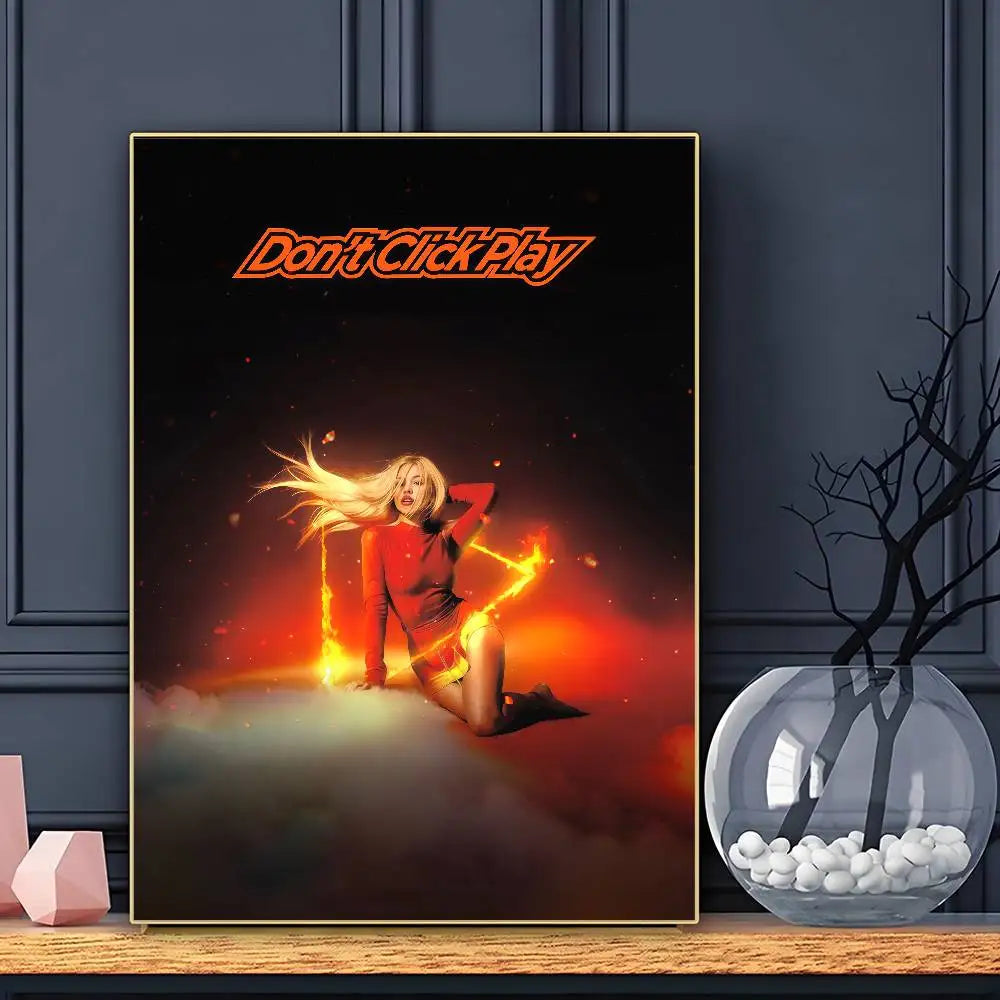 Cantante Ava Max Don't Click Play Póster HD Pósters Hogar Habitación Bar Cafetería Decoración Arte de Pared Pintura Cuadro