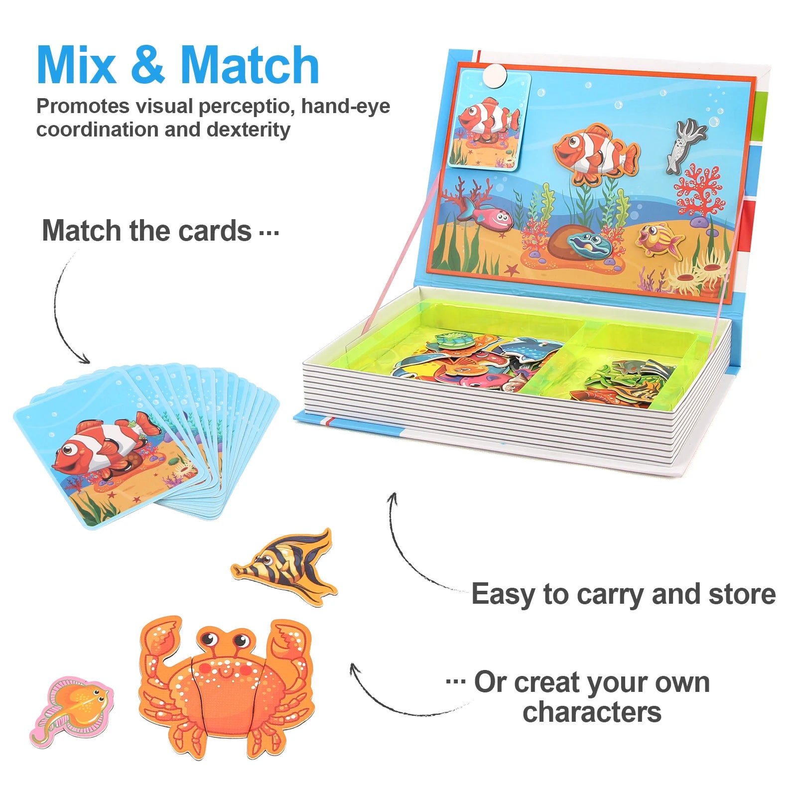 Libro magnético de rompecabezas 3D inteligente para niños, juegos de entrenamiento cerebral, juguetes educativos Montessori para regalos de niños, juguetes de Navidad