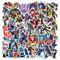 50 pegatinas de Autobot Transformers para laptop, motocicleta, automóvil, patineta, equipaje, bicicleta, calcomanías impermeables, juguetes para niños