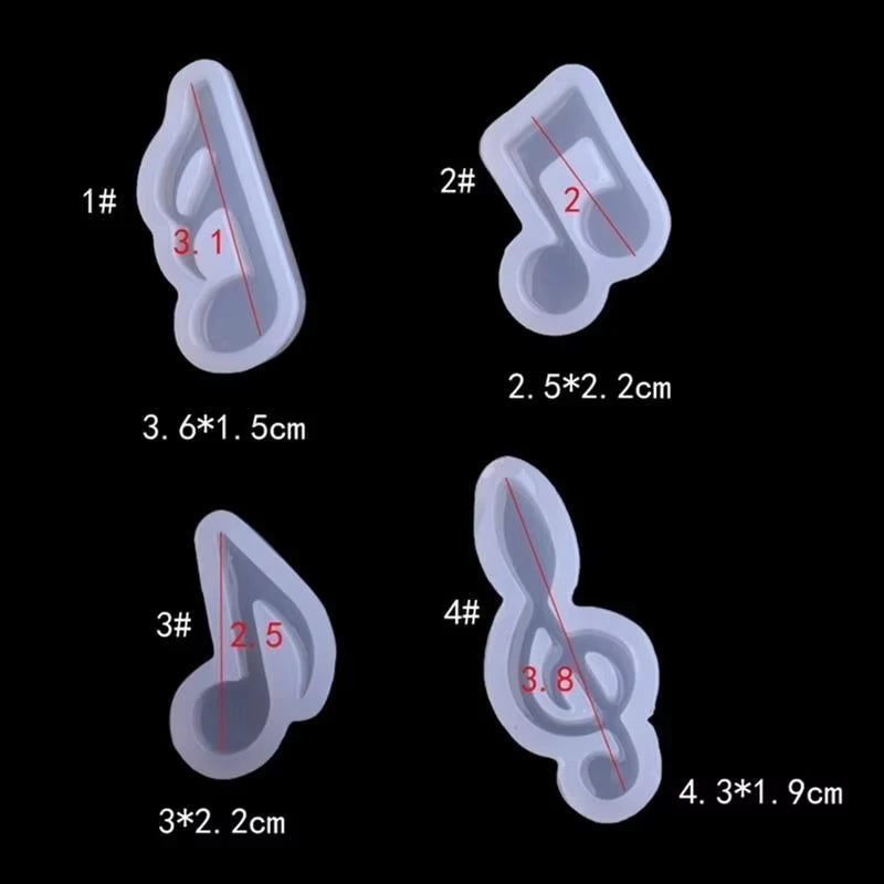 1 molde de silicona con notas musicales, símbolo de música, para fondant, chocolate, azúcar, molde para decorar pasteles, herramientas para hornear
