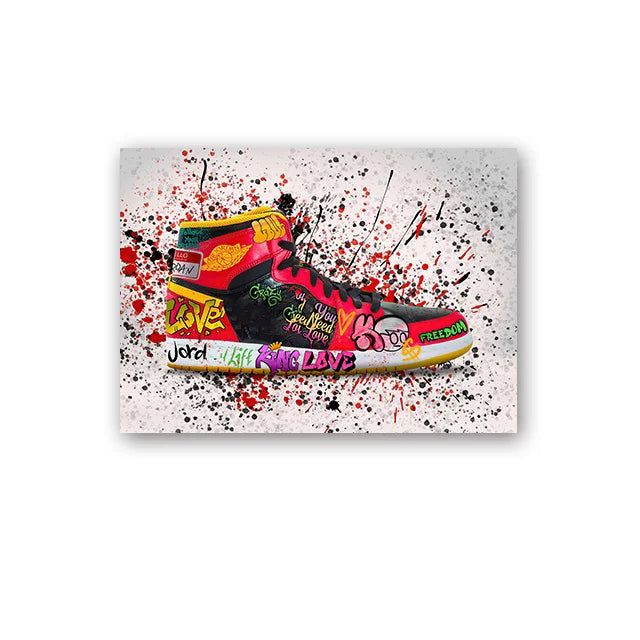 Banksy Street Art Canvas Paintings Sneakers Mouth Ballon Girl Graffiti Pop Art Posters Prints Cuadros Wall Art Home Decoration
