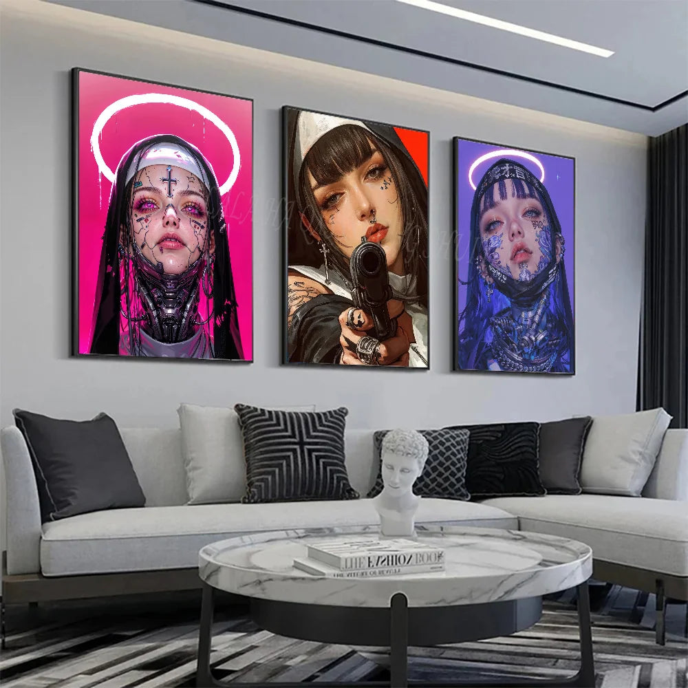 A-Anime Nonne Affiches HD Affiches Maison Chambre Bar Café Décor Art Peinture Murale Image