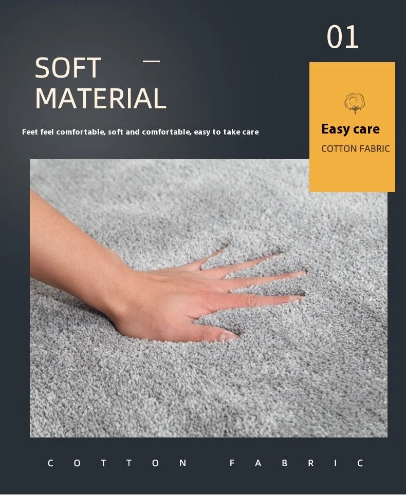 Alfombra de suelo de terciopelo coral de color sólido, felpudo de baño absorbente antideslizante engrosado y acogedor