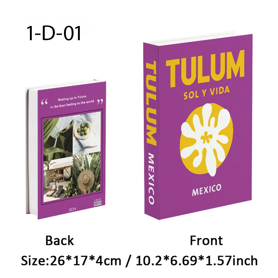 New Travel Decorative Books Book Decoration Luxury Fake Books Decor Table Storage Box Shelf Ornaments Interior Desk Aesthetic