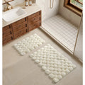 Lot de 2 tapis de bain en coton ivoire – 40x60cm&50x80cm Lavables en machine pour salle de bain, baignoire et douche