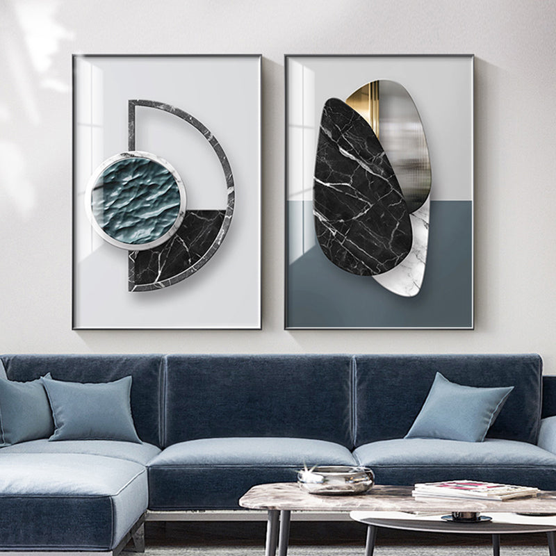 Pintura de lienzo con motivos geométricos abstractos, póster de pared para decoración del hogar